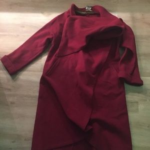 Gorgeous Cherry Red Wool Women's Coat